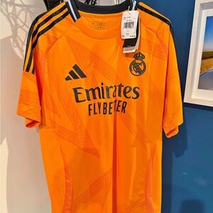 Adidas Bright Orange Soccer Jersey with Black Accents